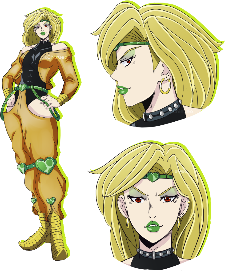 Ue Dio Brando Green Fictional Character Vertebrate - Jojo's Bizarre Adventure Genderbent (1261x1193), Png Download