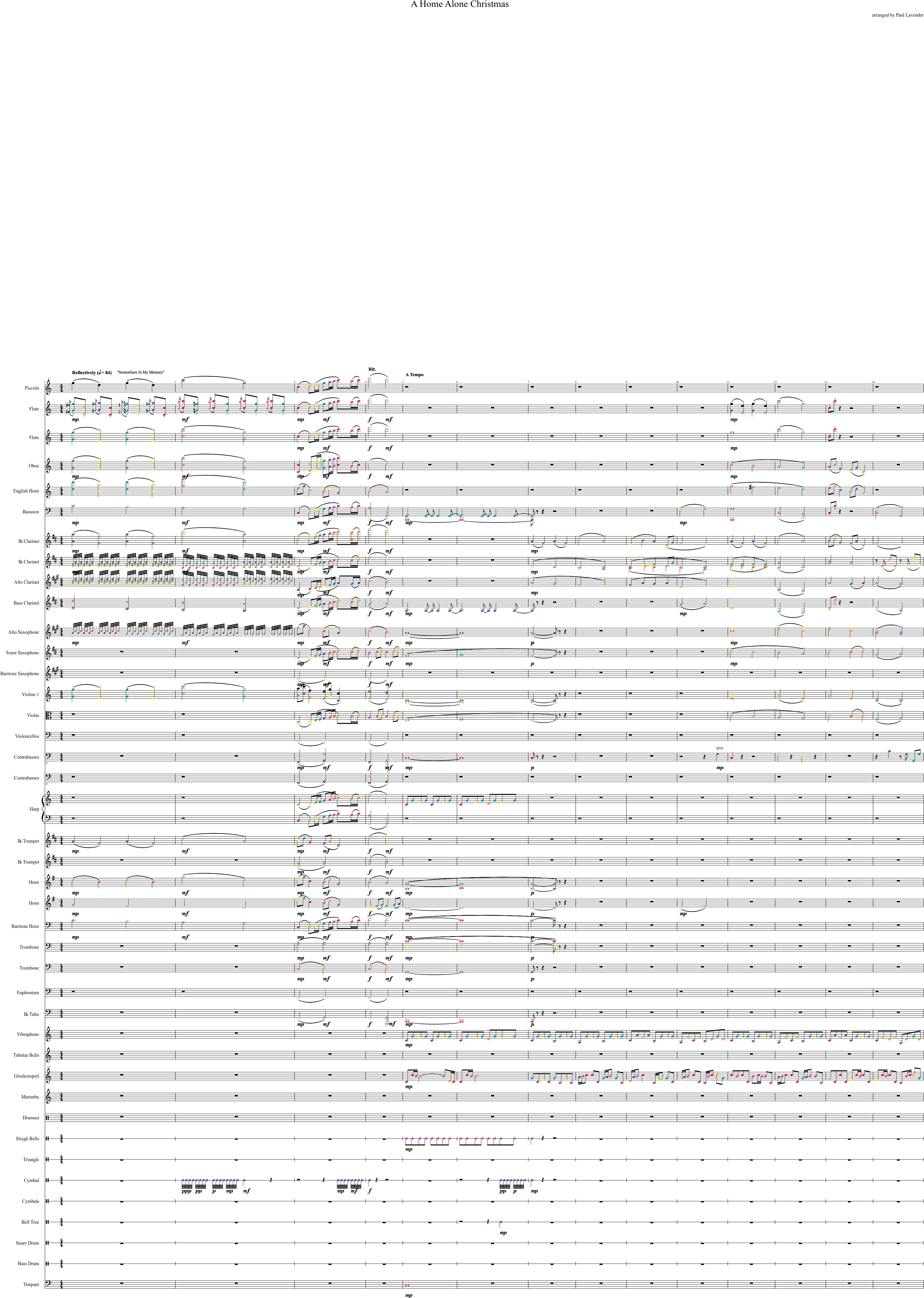 A Home Alone Christmas Sheet Music Composed By Arranged - Colorfulness (3311x4681), Png Download