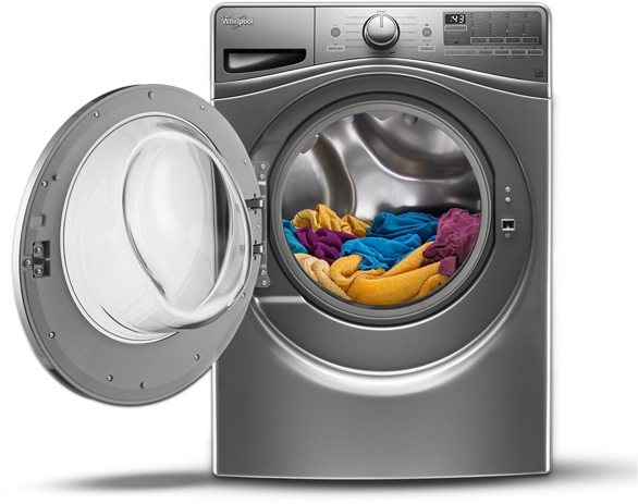 Washers - Whirlpool 5.2 Cu. Ft. Front-load Washer – Wfw85hefc (585x487), Png Download