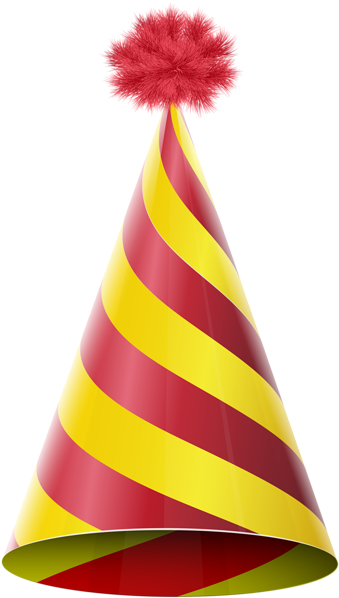 New Years Party Hat Png - Red And Yellow Party Hat (347x600), Png Download