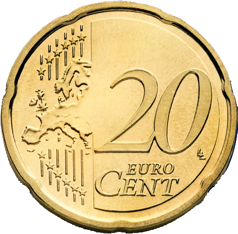 Euro 20 Cent - Different Types Of Coins Of Different Countries (483x483), Png Download
