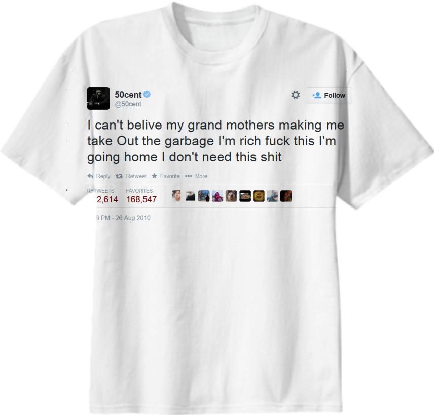 50 Cent Tweet $38 - 50 Cent Tweet Shirt (856x820), Png Download