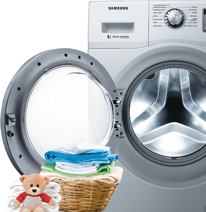Washer And Dryer - Samsung Wf602u0bhsd Tl 6.0 Kg Front Loading Washing (675x748), Png Download