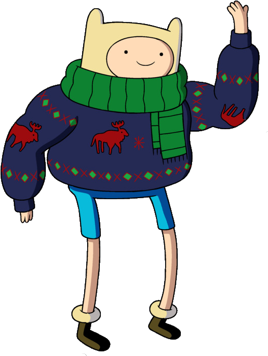 Finn Sweater - Finn And Jake Christmas Sweaters (545x715), Png Download