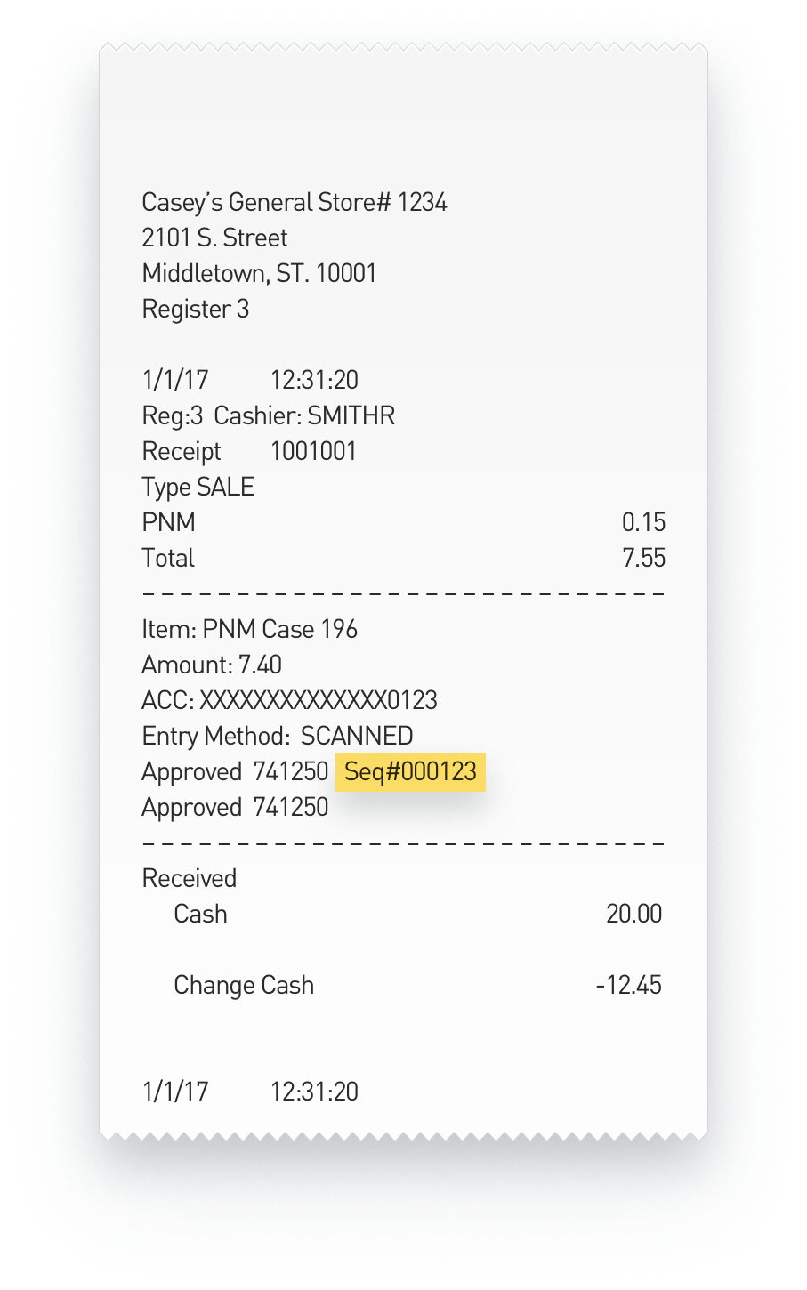 Download Casey's General Store Receipt Full Size PNG Image PNGkit