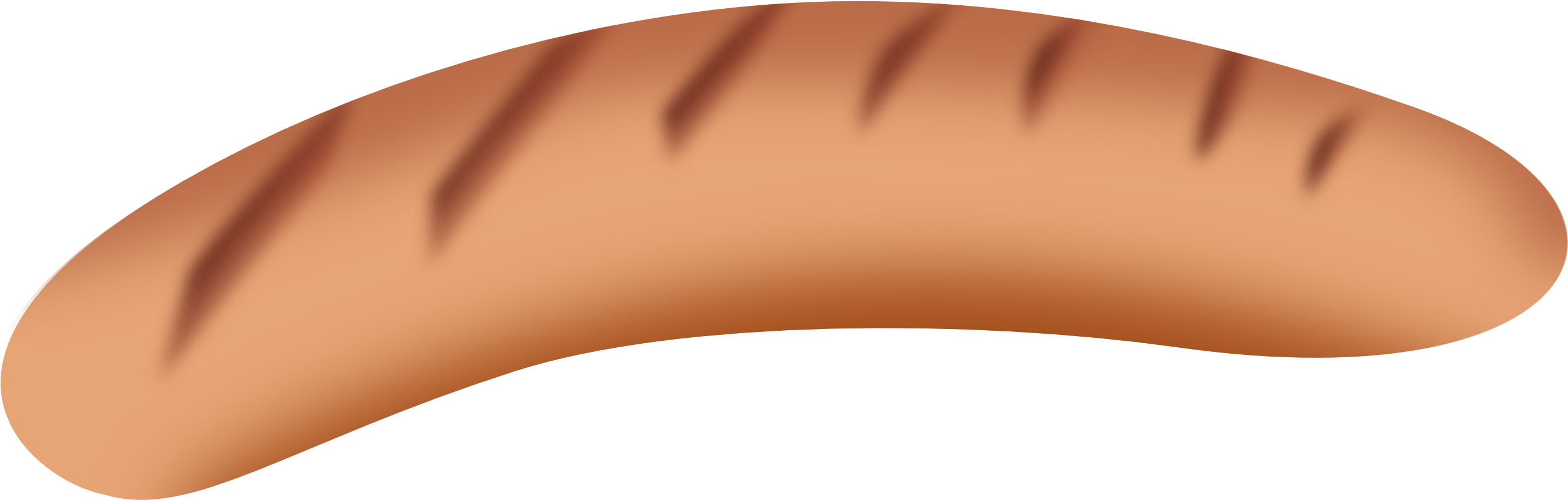 Hot Dog Clipart Sausage - Transparent Background Sausage Clipart (1979x856), Png Download