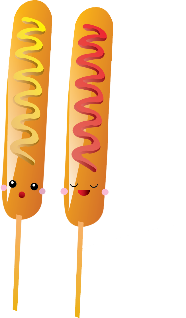 Png Free Download Hot Cute Free On Dumielauxepices - Hotdog On Stick Clipart (956x1113), Png Download