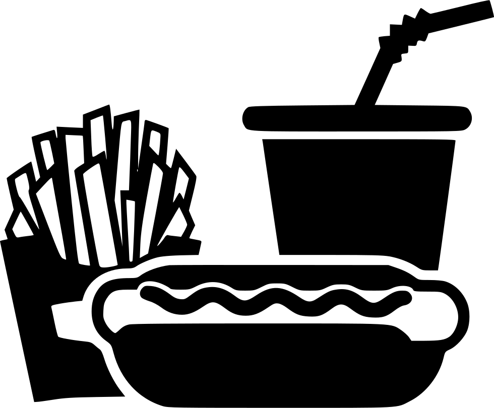 Hot Dog Sausage Soda Cup French Fries Svg Png Icon - Hamburger And Fries Icon Png (980x810), Png Download
