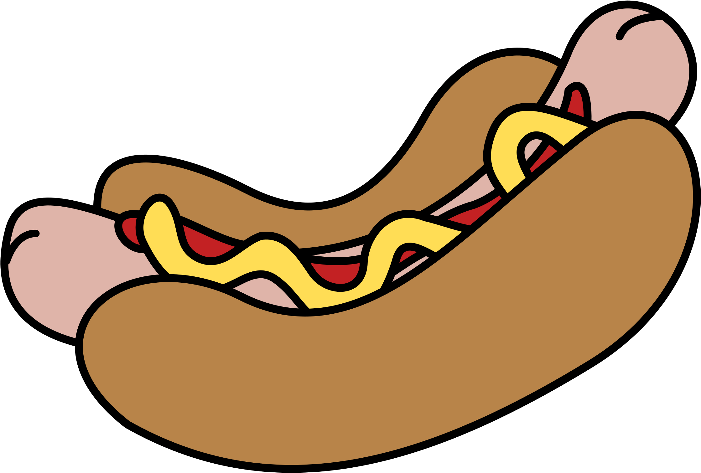 Clipart Hotdog - Hot Dog (2400x1652), Png Download
