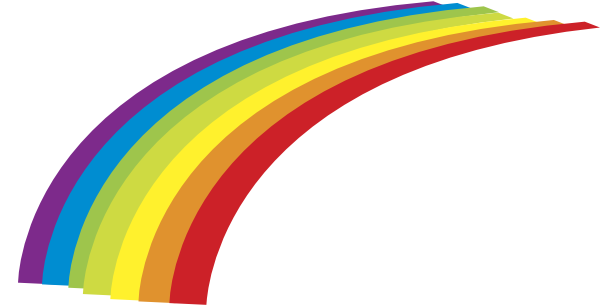 Small - Half Rainbow Clipart (600x308), Png Download