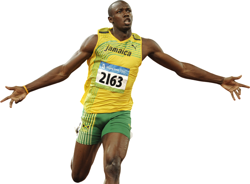 Usain Bolt Lives It Up As The World's Fastest Man - Usain Bolt No Background (1024x754), Png Download