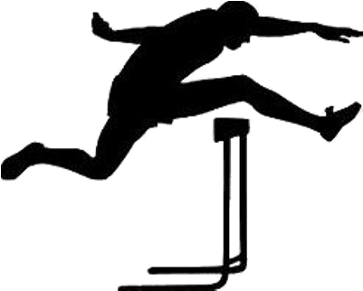 Hurdle Runner Silhouette - Hurdles Clipart Png (400x400), Png Download