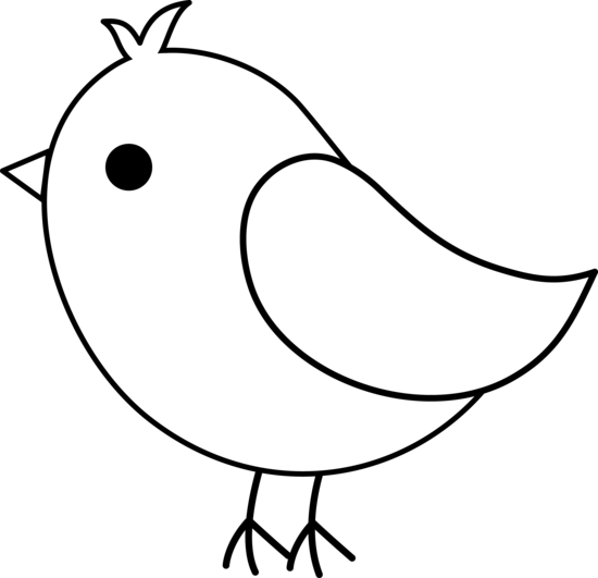 Clipart Bird Black And White Free Images - Simple Bird Drawing (550x531), Png Download