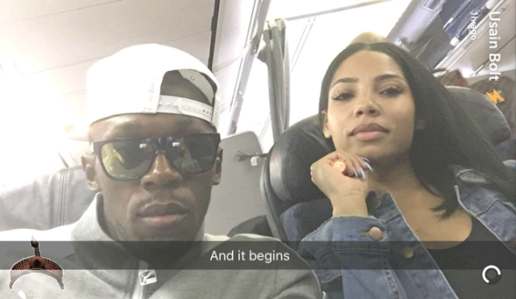 Usain Bolt Pictured With His Girlfriend Kasi Bennett, - Usain Bolt Girlfriend Kasi Bennett (567x329), Png Download