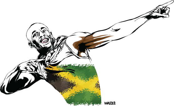 Usain Bolt / Estampa - Usain Bolt (557x339), Png Download