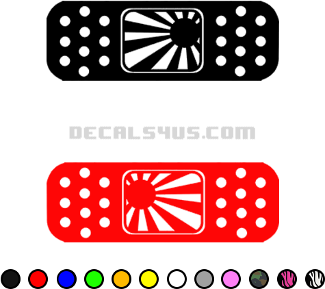 Rising Sun - Jdm Bandaid Sticker Design (500x500), Png Download