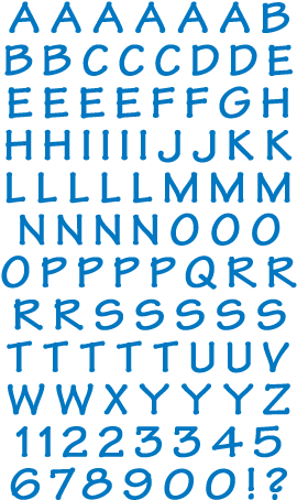 Casual Alphabet, Blue Stickers - Mrs Grossman Mg279-19963 Mrs. Grossmans Stickers-casual (288x472), Png Download