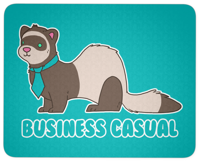 Business Casual Ferret Mousepad - Business Casual (900x900), Png Download