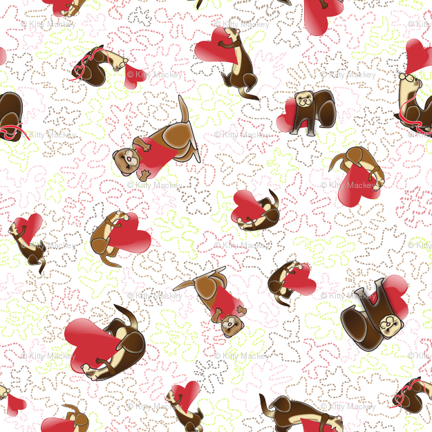 Ferrets Love To Wander Custom Fabric By Kittymackey (625x625), Png Download
