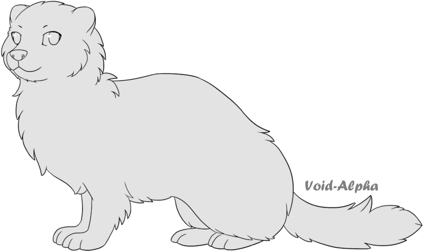 Clipart Free Stock Cat Whiskers Ferret Weasels Otter - F2u Ferret Base (1024x665), Png Download