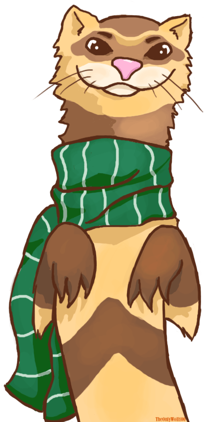 Ferret Wid A Scarf By Theonlywolf100 On Deviantart - Ferret In A Scarf (720x960), Png Download