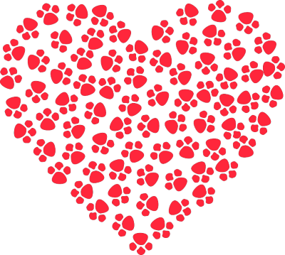 Copper - Paw Print Heart (400x359), Png Download