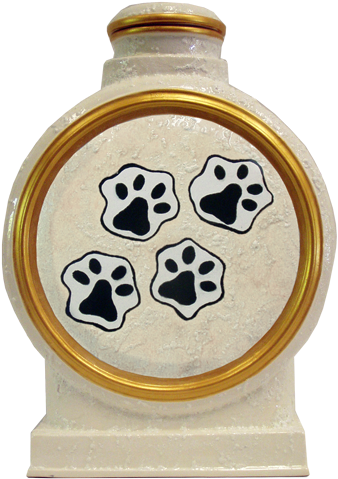 Side View Of Pet Urn Back Of Custom Dog Portrait Urn - Cross (500x500), Png Download