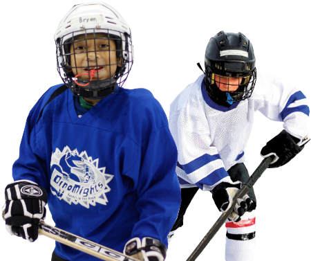 Our Hockey Program - Child Playing Hockey (458x379), Png Download