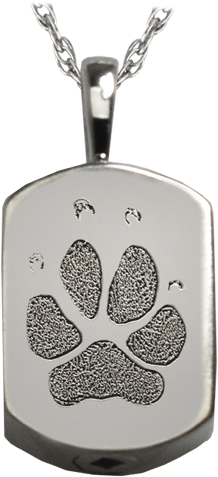 Wholesale Petite Dog Tag Pawprint Jewelry In Silver - Pawprint Oval Sterling Silver Pet Cremation Necklace (500x500), Png Download
