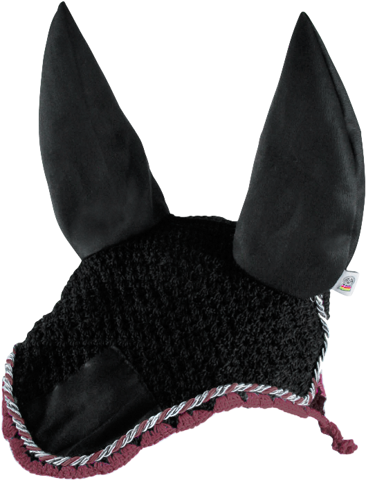Earbkw Black Wine Crochet Ears Lr (750x750), Png Download