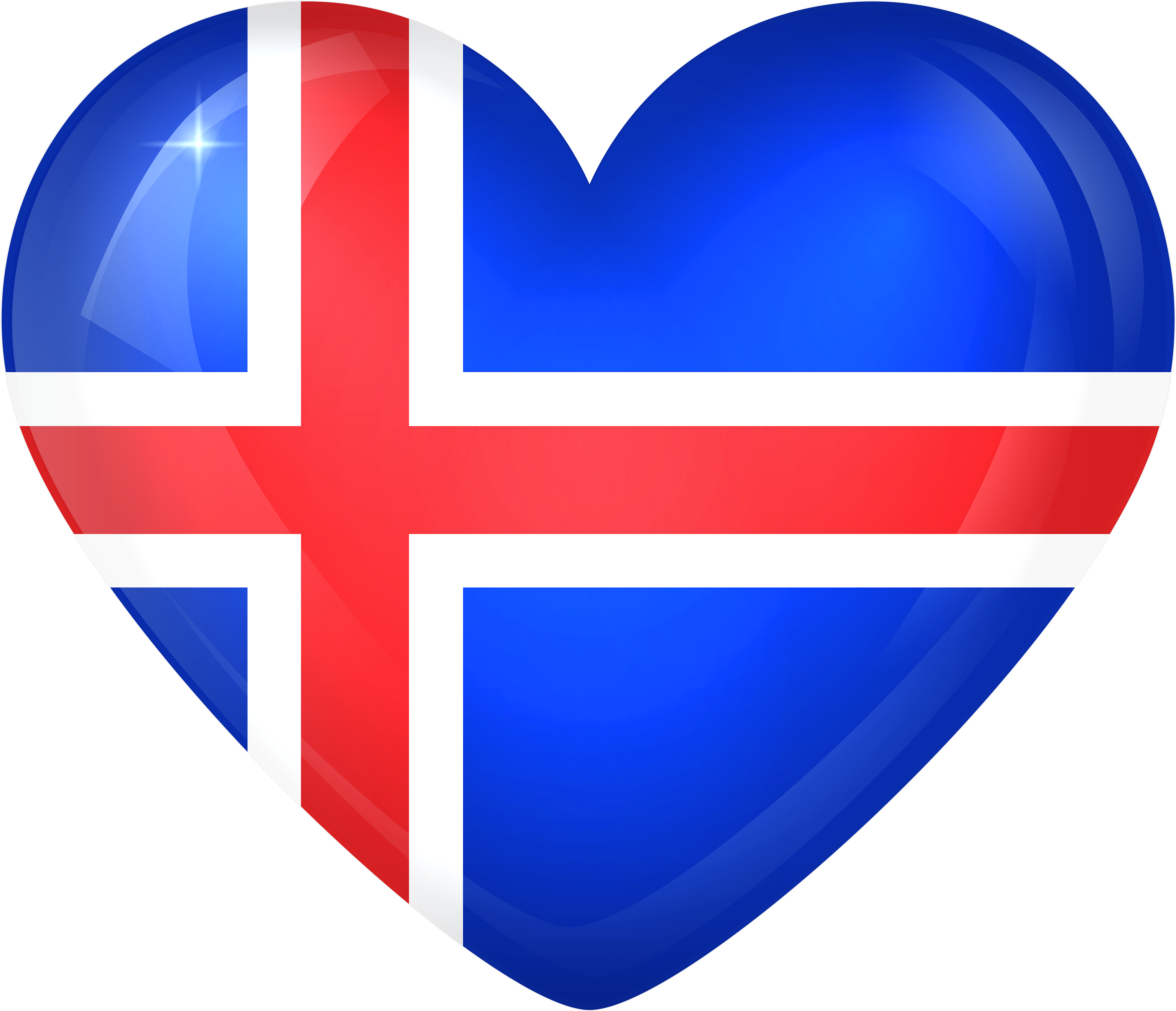Flag Of Iceland Clipart For Your App - Iceland Flag Heart (6000x5148), Png Download