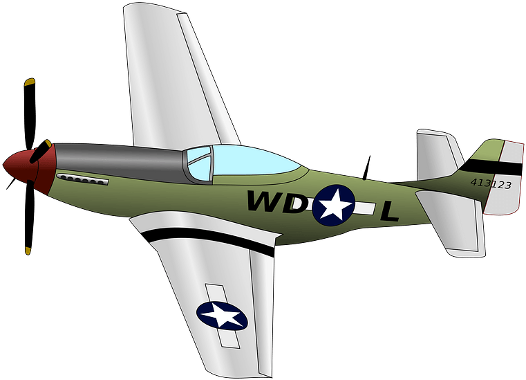 Airplane Vector - P 51 Mustang Png (600x432), Png Download
