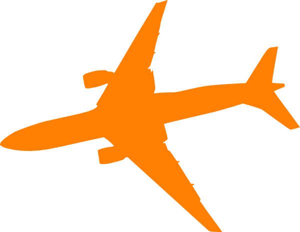 Orange Plane Clip Art - Airplane Logo Png Orange (600x464), Png Download