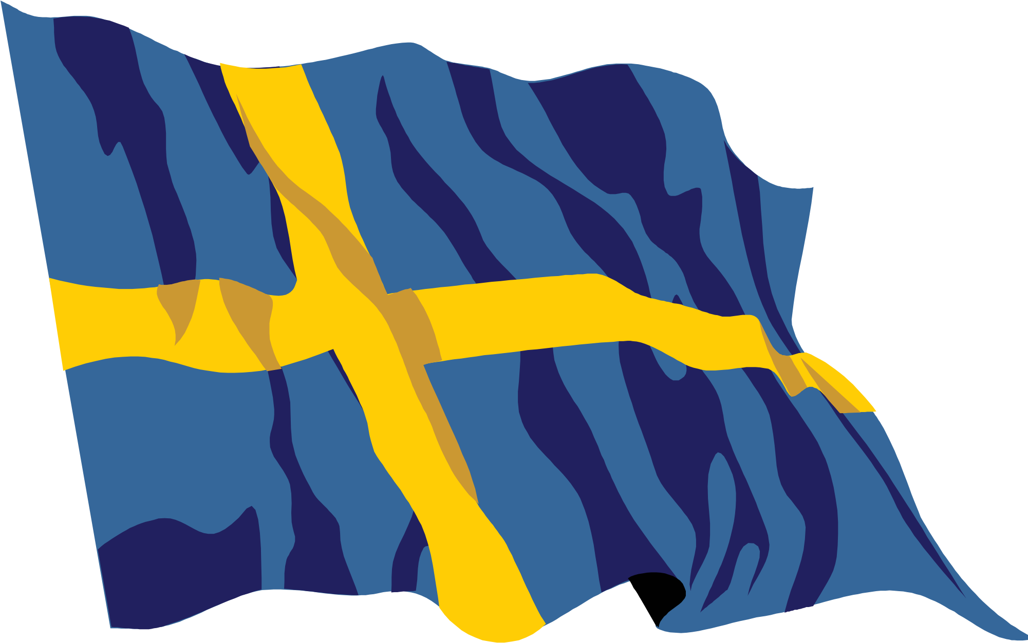 Open - Waving Swedish Flag Png (2000x1273), Png Download