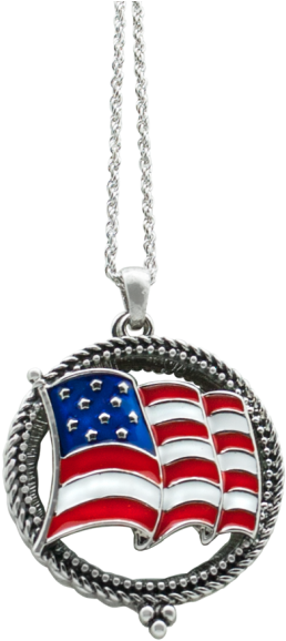 3626 Waving Flag Magnifying Necklace - Locket (600x600), Png Download