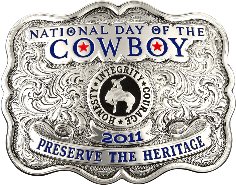 National Day Of The Cowboy Belt Buckle - Western Belt Buckle Shape (800x641), Png Download
