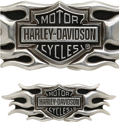 H D Flame Buckle - Harley Davidson Flame Belt Buckle, Vintage (405x533), Png Download