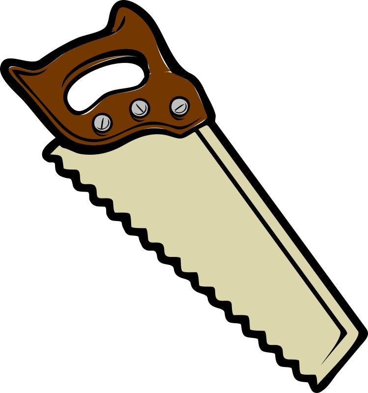 Hand, Cartoon, Tools, Hammer, Tool, Saw, Sega, Free - Carpenter Tools Clip Art (599x640), Png Download