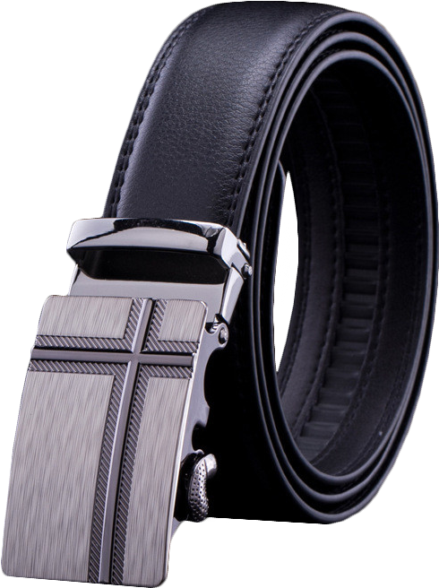 Mens Adjustable Cross Buckle Belt - Newest Men Belt Automatic Buckle Brand Designer Leather (543x717), Png Download