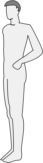Male Body Silhouette Side Clipart Png (600x600), Png Download
