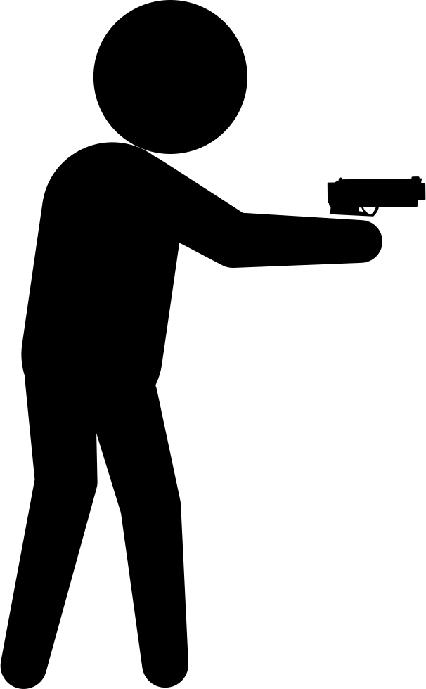 Armed Criminal Male Silhouette - Male (606x980), Png Download