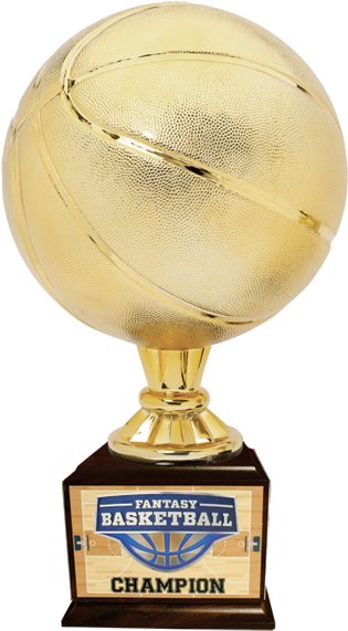 Fantasy Basketball Perpetual Gold Trophy - Fantasy Basketball League Trophy (580x580), Png Download