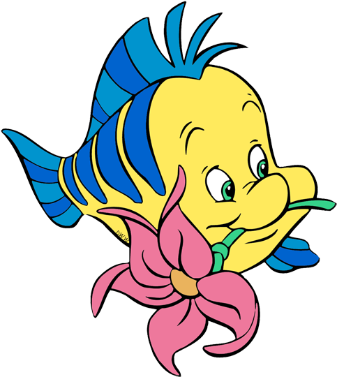 Little Mermaid Flounder Png Clipart Royalty Free Download - Flounder Disney (500x557), Png Download