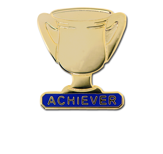 Gold Trophy Badge - Achiver Trophy (572x541), Png Download