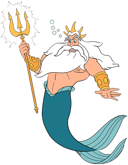 Back To The Little Mermaid Clip Art Menu - King Triton Little Mermaid (446x573), Png Download