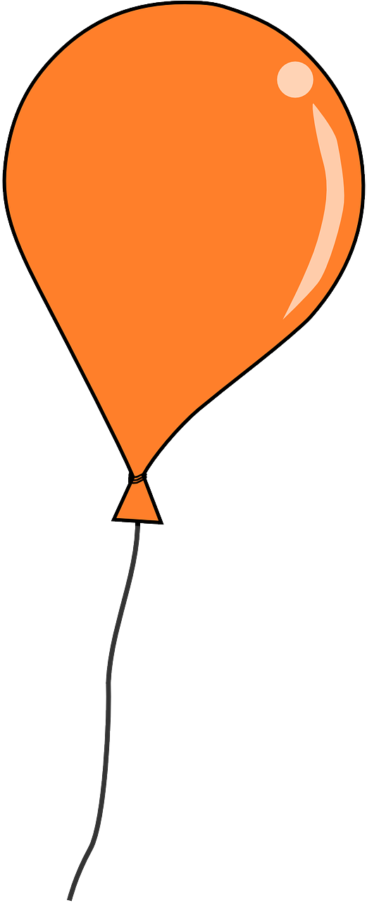 Free Orange Balloon Clip Art - Transparent Background Balloon Clipart (640x1280), Png Download