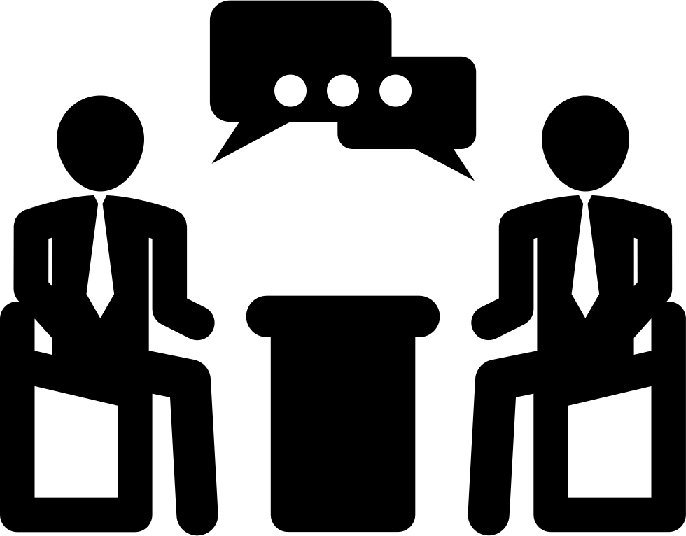 Businessmen Talking In Business Meeting Comments - Business Meeting Logo (980x766), Png Download