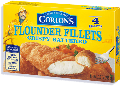Crispy Battered Flounder Fillets - Gortons Fish Fillets, Potato Crunch - 10 Fillets, 18.2 (420x302), Png Download