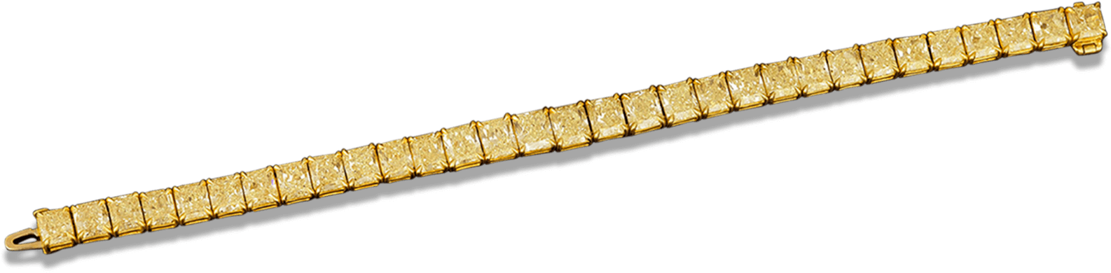 Fancy Yellow Diamond Bracelet, - Tape Measure (1750x1400), Png Download
