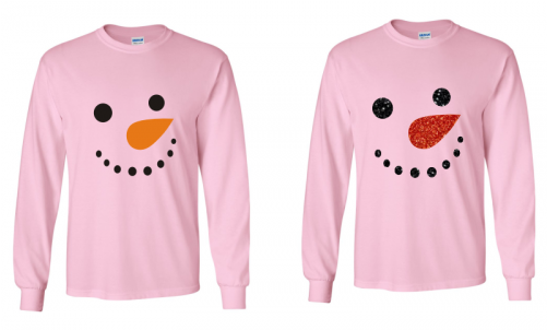 Snowman Face Long Sleeved T Shirt - Alpha Sigma Tau Patch Seal Long Sleeve T-shirt (500x500), Png Download